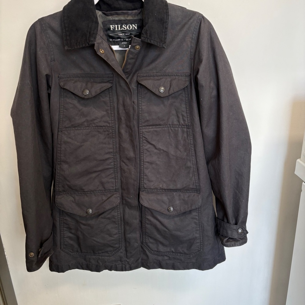Filson Women 100% Cotton Black Hunting Jacket Size Small - Picture 4 of 9